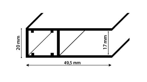 Alu-Rahmenprofil 0694 tannengrün 6m