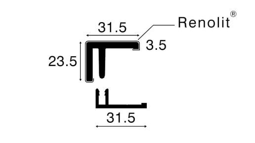 Keralit Abschlussprofil 2-teilig 2806 und 2807 quarzgrau