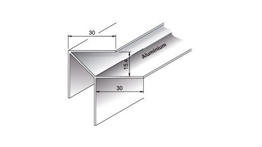 KömaPan Alu-Außenecke 15,4mm weiß lackiert 6m