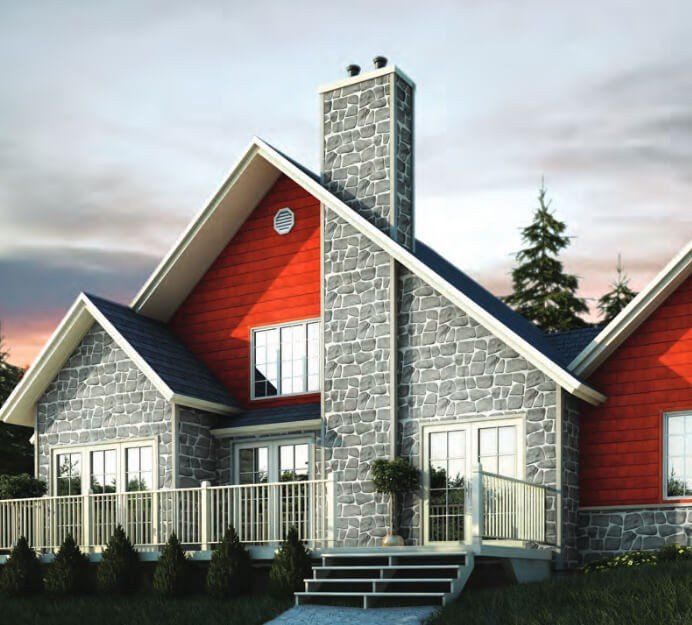 Nordamerikanisches Haus mit einer rustikalen NovikStone FS Fassade.